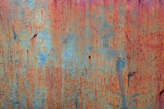 Old blue rusted wall