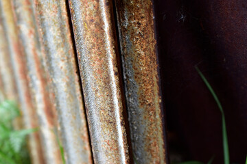Rusty section of the heating battery in scrap metal