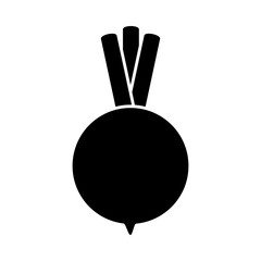 red onion icon, silhouette style