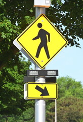 Solar Light Pedestrian Crossing Sign
