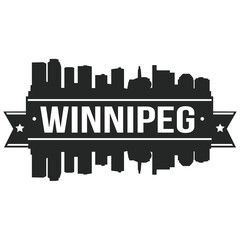 Winnipeg Canada Skyline Stamp Silhouette City Vector Design.