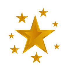Obraz premium Beautiful gold star design background vector isolated on white background