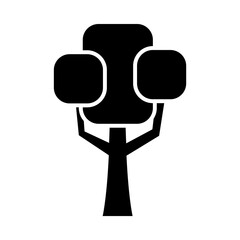 square shaped tree silhouette style icon vector design