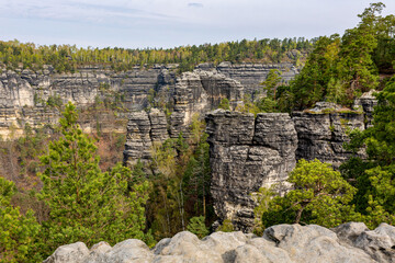 The Elbe Sandstone Mountains are a sandstone massif