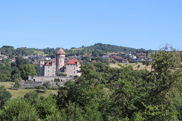 Fototapeta na wymiar Le château de Montrottier vu de l'extérieur, ville de Lovagny, département de Haute Savoie, France 