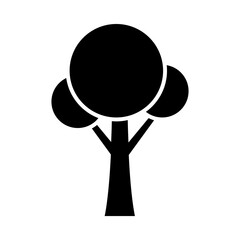 round shaped tree silhouette style icon vector design