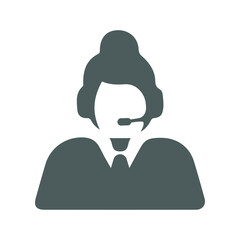 Customer support icon / gray color