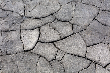 Drought, dried cracked earth. Cracks in clay. Water shortage problem