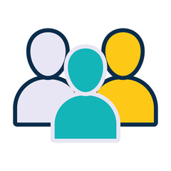 avatar persons icon, line and fill style