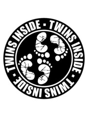 Zwillinge Twins Inside Stempel klein Niedlich liebe 