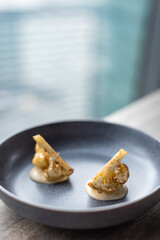 Roasted Cauliflower with Miso Mayo Sauce. Modern Cuisine