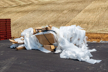 Trash Pile on Commercial Construction Site