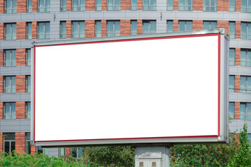Promotional banner with white space for text on buildings background