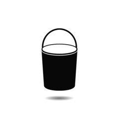 Bucket icon with shadow