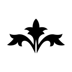 flower ornament with leaves silhouette style icon vector design