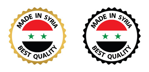 made in Syria vector stamp. badge with Syria  flag
