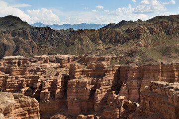 Obraz premium Charyn Canyon with its geological rock formations in Kazakhstan