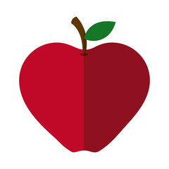 apple fruit fresh nutrition flat icon with shadow