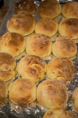 The baked buns macro shot.