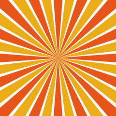 Rays vector yellow beams element. Sunburst shape. Radiating radial lines. Abstract circular shape.