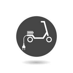 Electric scooter icon with shadow