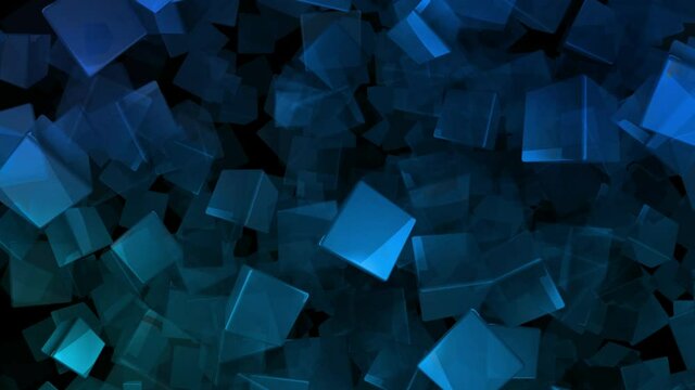 abstract blue background with cubes,geometric blue background,3D animation title background.