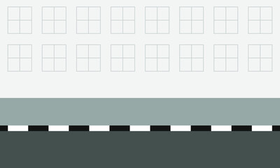 
Sidewalk and part of the road on the background of the house