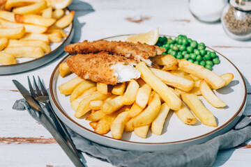 Fish and Chips with peas