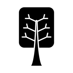 square shaped tree silhouette style icon vector design