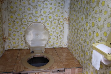 rural toilet in vintage style view