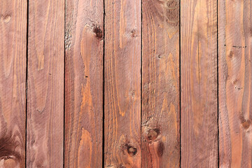 Natural wooden background from planks painted in walnut color, texture for photo design, for the production of photo backgrounds, banner for an advertisement or invitation, place for text