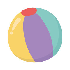 beach ball toy isolated icon design white background