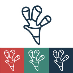 Linear vector icon with ginger root