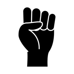 fist hand silhouette style icon vector design