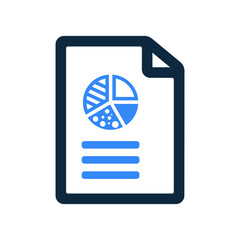 Pie chart report icon / vector graphics