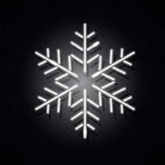 Neon snowflake icon isolated on dark background. X-mas, winter, New Year concept. Vector 10 EPS illustration.