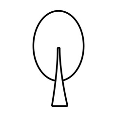 oval shaped tree line style icon vector design