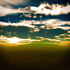 Obraz premium distant landscape in the morning 3d rendering