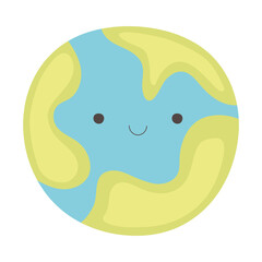 cartoon world planet character isolated icon design white background