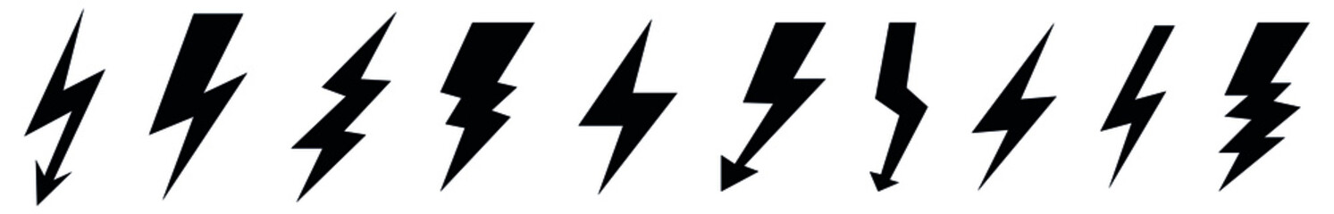 Flash thunder bolt, lightning icons