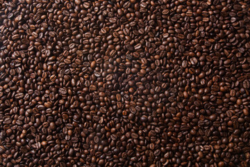 Roasted brown coffee beans texture
