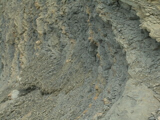 The texture of the rocks.