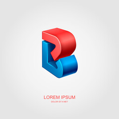 Logotype 3D in the form of the letter 