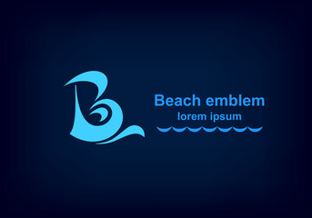 Beach logotype design template, Stylized business logo idea, Vector illustration Eps 10