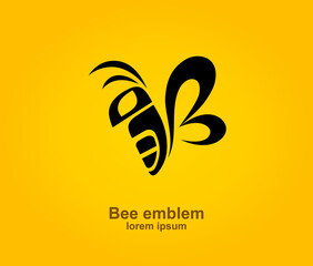 Bee logotype design template, Stylized business logo idea, Vector illustration Eps 10
