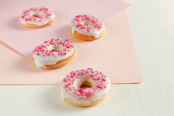 donut with pink icing