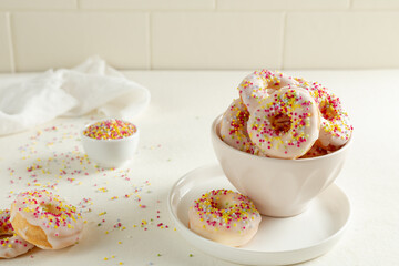 cup with donuts