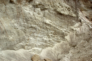 Granular texture of sand in heterogeneous layers.