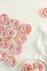 Fototapeta na wymiar pink and white donuts