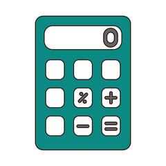 school education maths calculator financial line and fill style icon